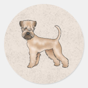 Sticker Rond Tender Irish Soft-Coated Wheaten Terrier Beige