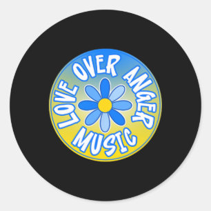 Sticker Rond Tenez-vous avec l'Ukraine Amour sur la musique de