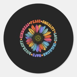 Sticker Rond Tennant de la paix mondiale tenue florale tourneso