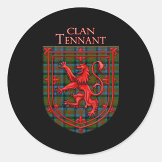 Sticker Rond Tennant Tan Scottish Plaid Lion Rampant