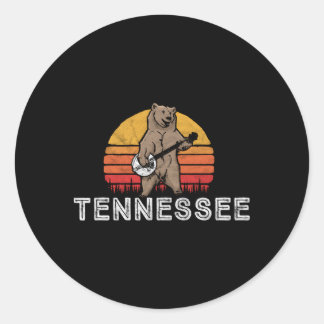 Sticker Rond Tennessee Bluegrass Banjo Bear