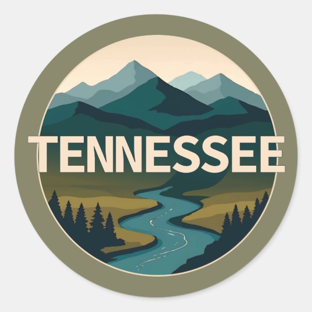 Sticker Rond Tennessee États-Unis d'Amérique (Devant)