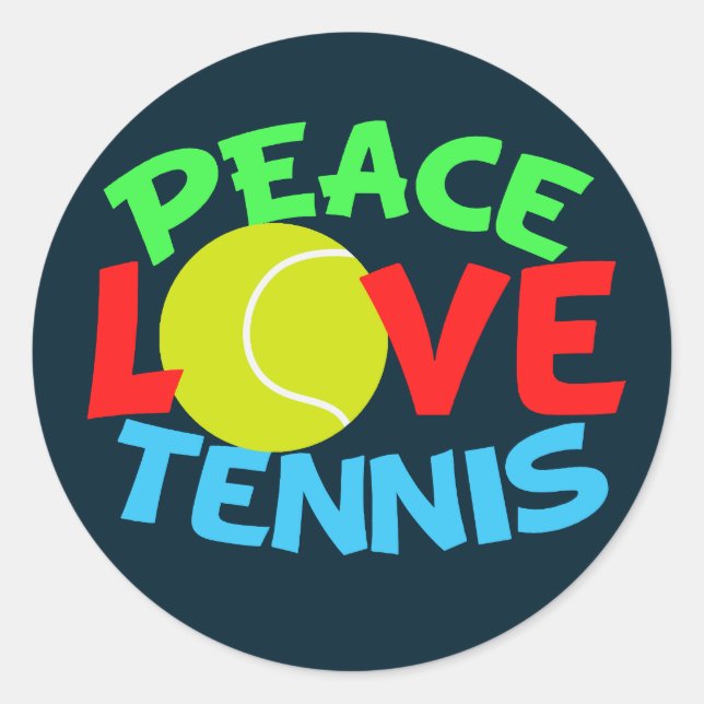 Sticker Rond Tennis Amour Bleu Noël (Devant)