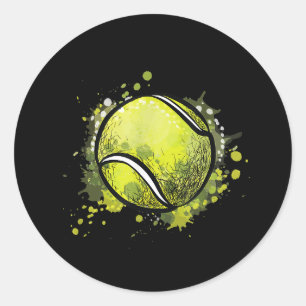 Sticker Rond Tennis Ball Sports Et Tennis Lover Noël