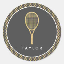 Tennis Chic Grey Gold Nom personnalisé