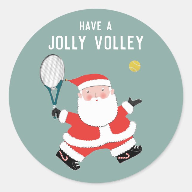 Sticker Rond Tennis Christmas Holiday (Devant)