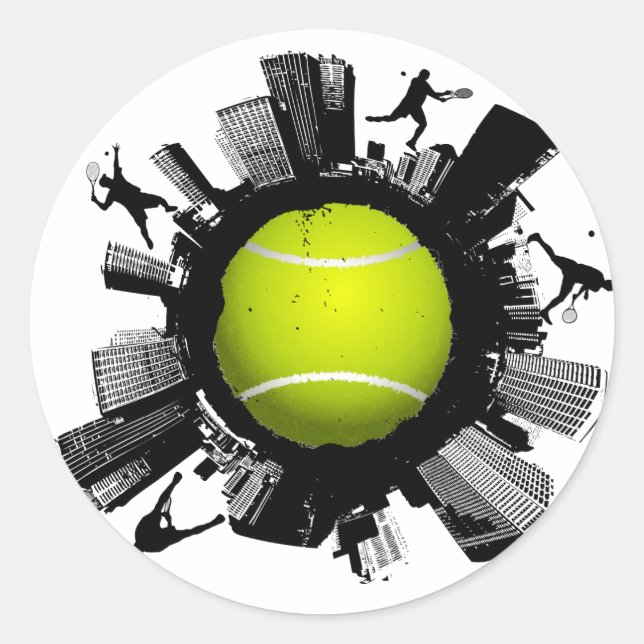 Sticker Rond Tennis City (Devant)