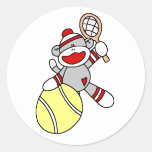 Sticker Rond Tennis de singe de chaussette