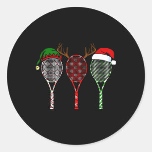 Sticker Rond Tennis Joyeux Noël 3 Tennis Racket Noël