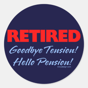 Sticker Rond Tension au revoir à la retraite (bleu foncé)