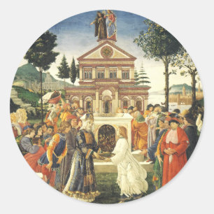 Sticker Rond Tentations du Christ de Sandro Botticelli