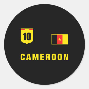 Sticker Rond Tenue Cameroun Vert Vêtement Cameroun Design Homme