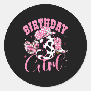 Sticker Rond Tenue de fille pour 3ème anniversaire Rodéo Wester