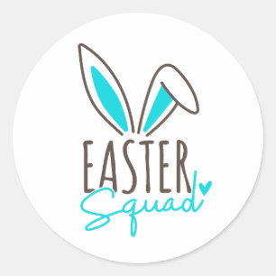 Sticker Rond Tenue de Pâques assortie pour la famille