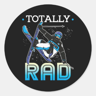 Sticker Rond Tenue de ski Skieur nordique Ski Totalement rad 