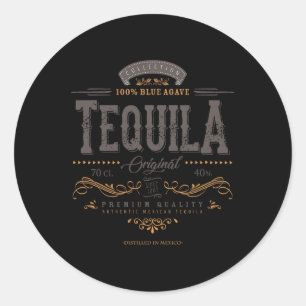 Sticker Rond Tequila Mexicaine Cinco De Mayo Vintage détenue L