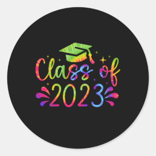 Sticker Rond Terminé Classe De 2023 Étudiants Diplômés Aînés