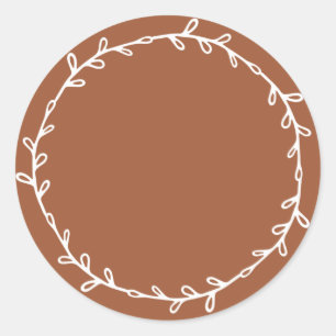 Sticker Rond TerraCotta fait maison rustique Écrire sur