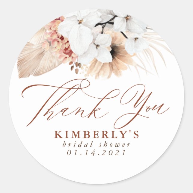 Sticker Rond Terracotta Floral Boho Exotique Merci (Devant)