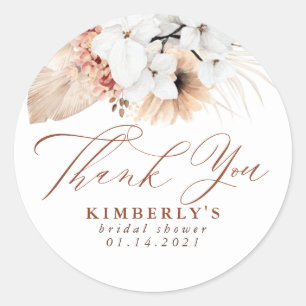 Sticker Rond Terracotta Floral Boho Exotique Merci