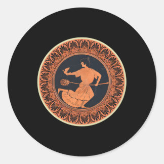 Sticker Rond Terracotta Kylix Boire Cup Grèce antique