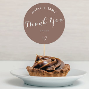 Sticker Rond Terracotta minimaliste bohème merci mariage