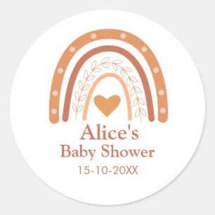 Sticker Rond Terracotta personnalisé boho arc-en-ciel genre neu