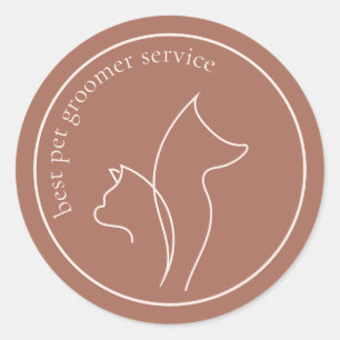 Sticker Rond Terre cuite d'art en ligne Vétérinaire Animal de c