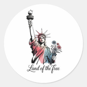 Sticker Rond Terre de la liberté 4 juillet Patriotique