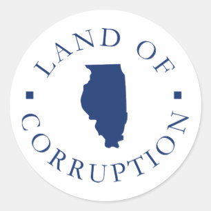 Sticker Rond Terre de l'Illinois de la corruption