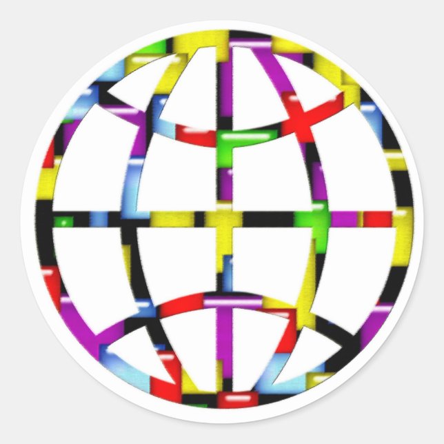 Sticker Rond terre de mosaïque (Devant)