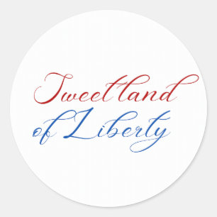 Sticker Rond Terre douce de liberté 4 juillet Amérique