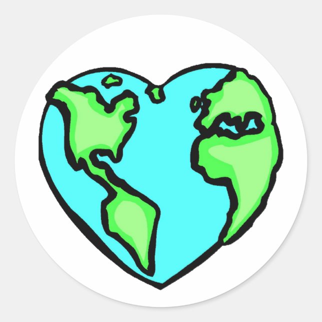 Sticker Rond Terre du coeur (Devant)