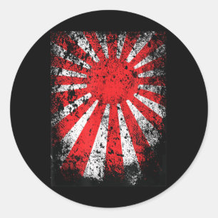 Sticker Rond Terre Japonaise Du Drapeau De Guerre Sun Nippon En