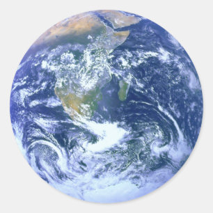 Sticker Rond Terre - Le marbre bleu
