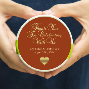Sticker Rond Terre rouille Terracotta Merci d'automne Mariage