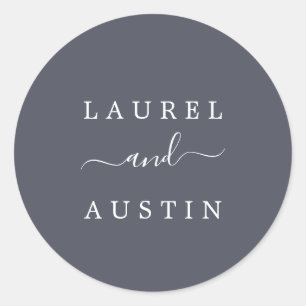 Sticker Rond Terre rustique   Enveloppe Mariage violet