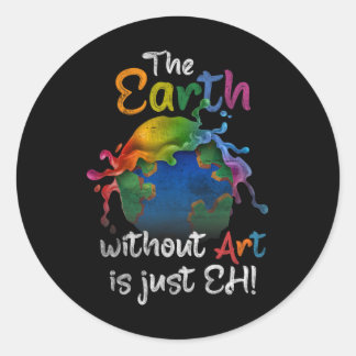 Sticker Rond Terre vintage Sans Art Est Juste Eh Planète Art Ea