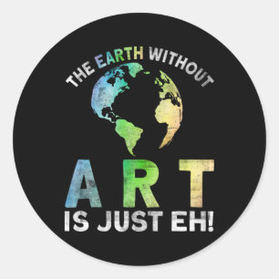 Sticker Rond Terre vintage Sans Art Est Juste Eh Planète Art Ea