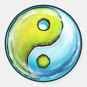 Sticker Rond Terre Yin-Yang