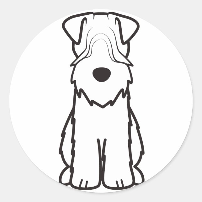 Sticker Rond Terrier roux (Devant)