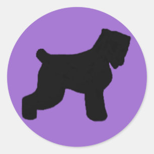 Sticker Rond Terrier russe noir