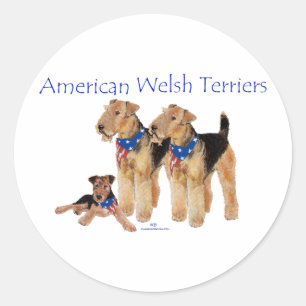 Sticker Rond Terriers gallois américains