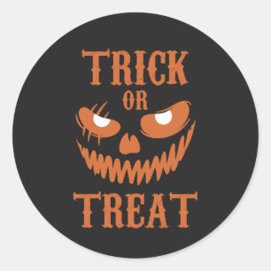 Sticker Rond Terrifiant Halloween Face Trick Treat Dark Éffraya