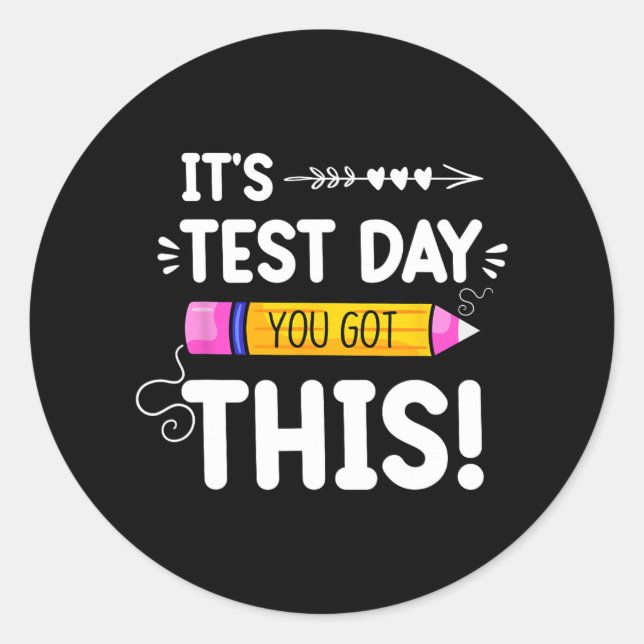 Sticker Rond Test Day C'est Test Day Vous avez ce professeur St (Devant)