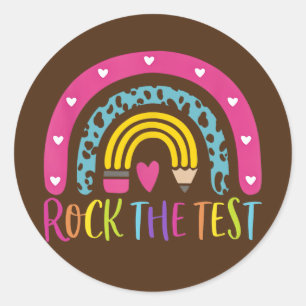 Sticker Rond Test Day Rock The Test Teacher Test Day