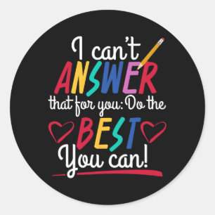 Sticker Rond Test des devis Test Jour d'examen Instructor Tut