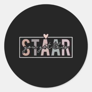 Sticker Rond Test Jour Enseignant Examen Leopard Test Jour Vous