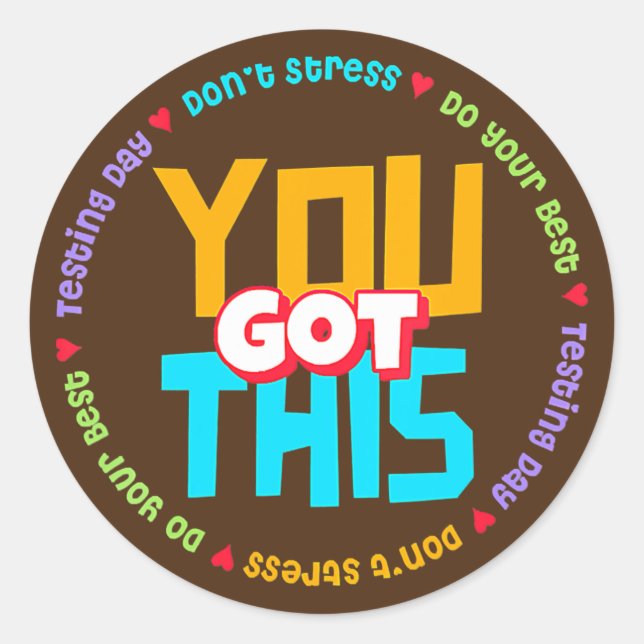 Sticker Rond Test STAAR Day Mode sur le test enseignant (Devant)