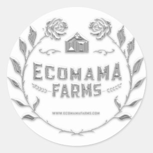 Sticker Rond Tester argenté du logo personnalisé Exemple blan